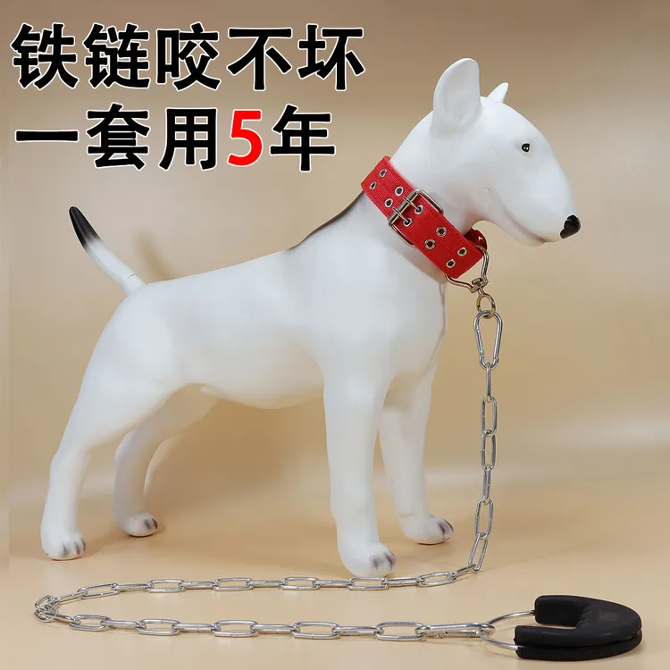 狗链子防咬铁链大型犬狗牵引绳可调节中型犬拴狗绳土狗铁链小狗链