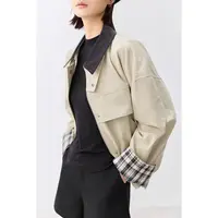 【秋季新款】复古显瘦撞色宽松百搭高智感巴恩风短外套CQ6771衣长60