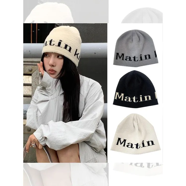 2025韩系帽子毛线帽秋冬针织街头时尚酷女孩大头围显脸小潮冷帽