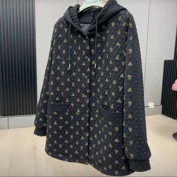 3993#大码时尚常规款宽松型女百搭网红连帽上衣外套