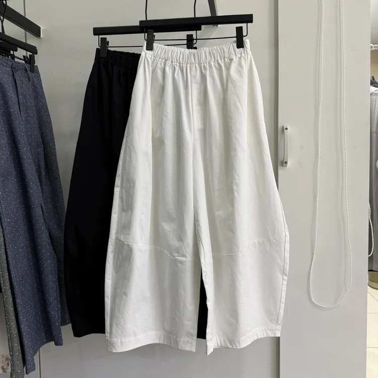 C022春夏服装欧若风织法提花小众松紧休闲裤百搭穿搭时尚休闲裤