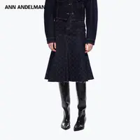 ANN ANDELMAN 25秋 时尚设计包臀复古水洗原牛烧花鱼尾裙