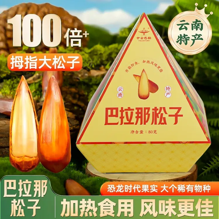 【中云巴松】原味熟食拇指大松子巴拉那松子开口巴西王送礼80g/盒