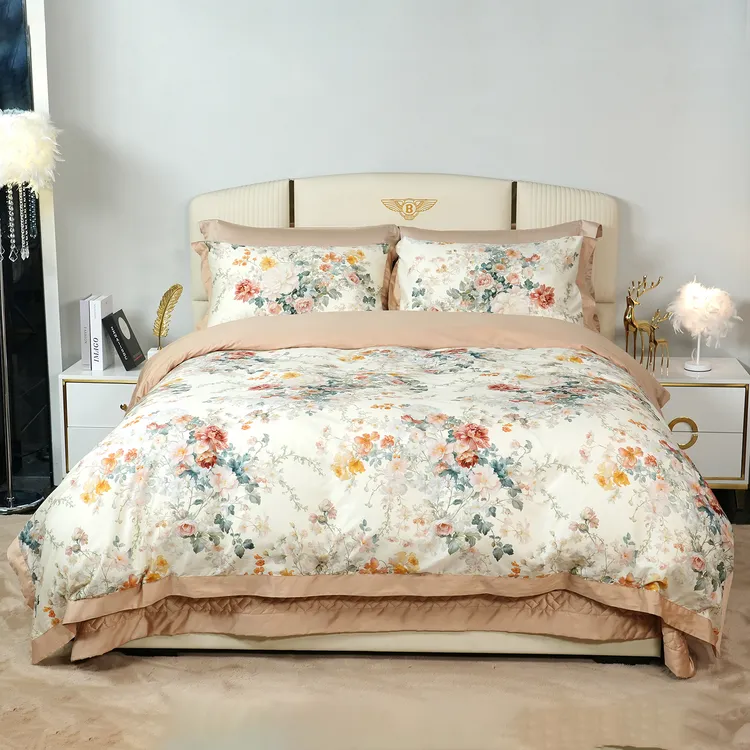 daphne-【繁华雅韵】纯棉全棉床盖印花四件套高端轻奢被套枕套秋冬