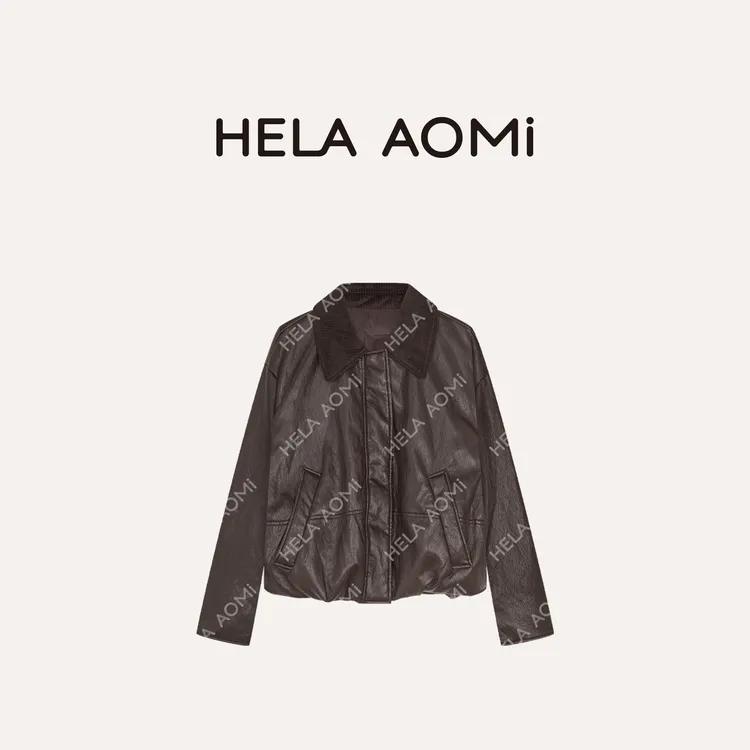 HELA AOMI “超软皮鹅绒”90鹅绒机车风保暖羽绒服外套CY5DC25019