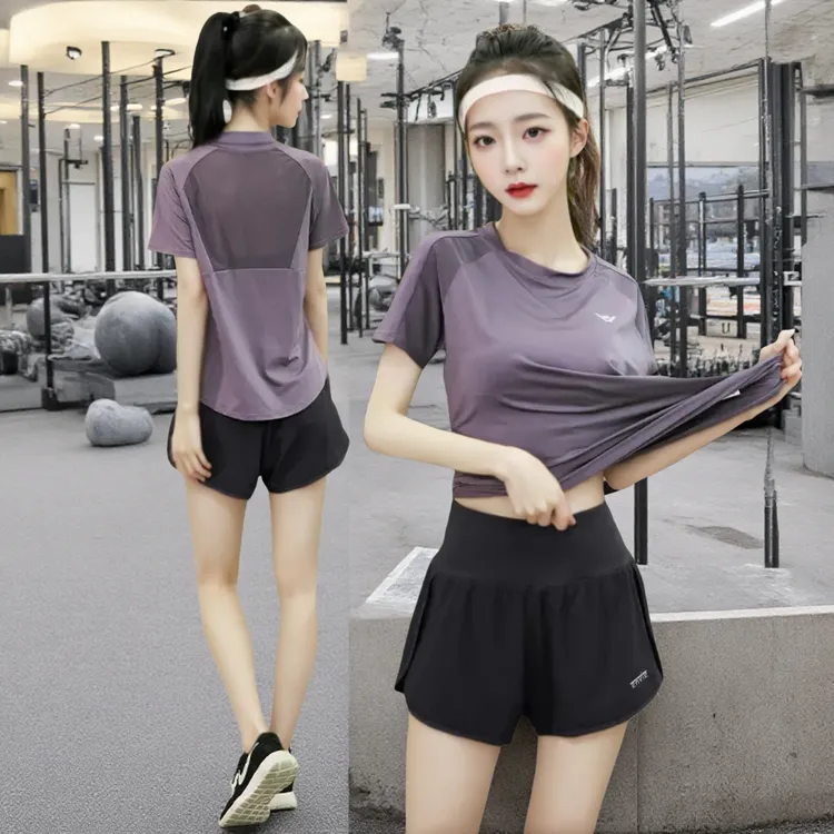专业跑步运动速干运动套装女装2025新款爆款夏季宽松瑜伽服套装女