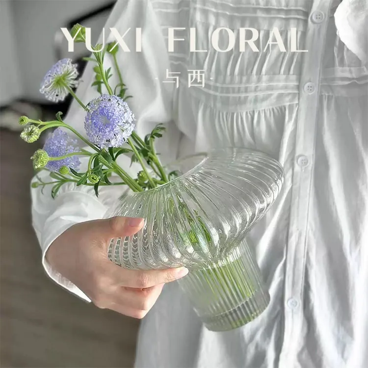 YUXI/与西-荷风天际之旅花瓶简约客厅花瓶绿植ins透明花瓶高级感