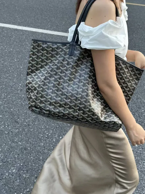 95新 Goyard Y字老花满印小号手提单肩购物袋，有子袋