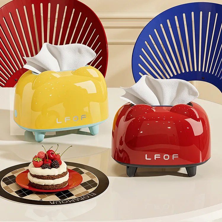 高档小熊纸巾盒高颜值家用客厅茶几餐桌弹簧抽纸盒卧室纸巾收纳盒