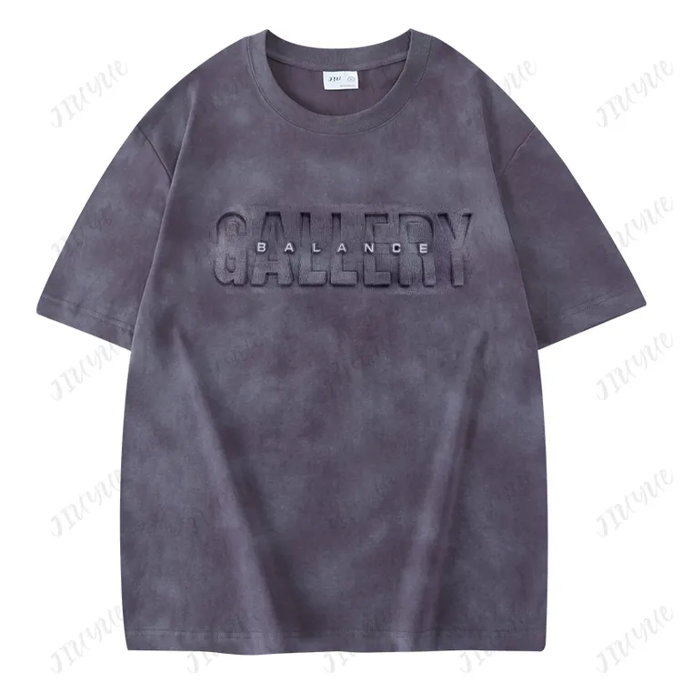 夏季新款凹凸钢印ALL加皮标冰感蜡染男女情侣款短袖2050