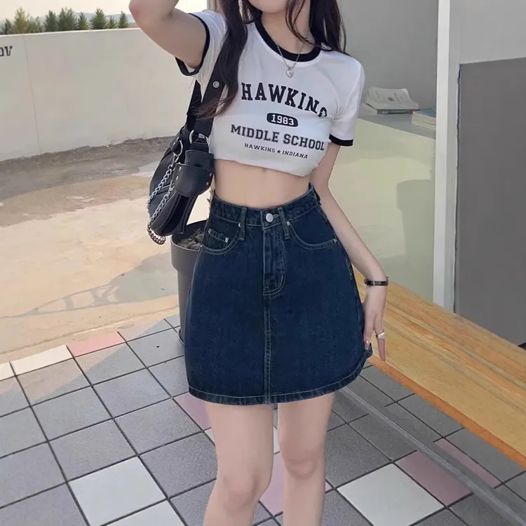 夏季薄款裙裤女大码牛仔短裤高腰胖妹妹遮胯显瘦梨形身材a字短裤