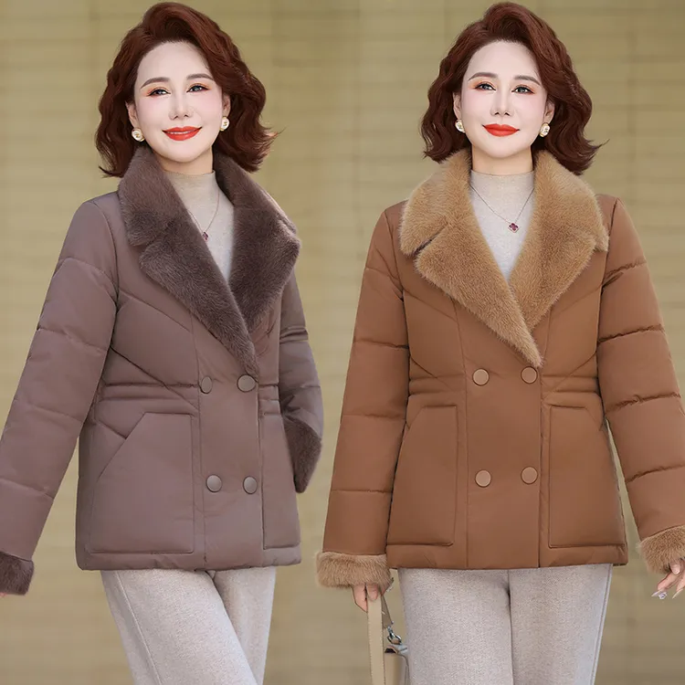 年轻妈妈冬装加厚棉服洋气2025新款中老年女气质棉衣保暖时尚外套