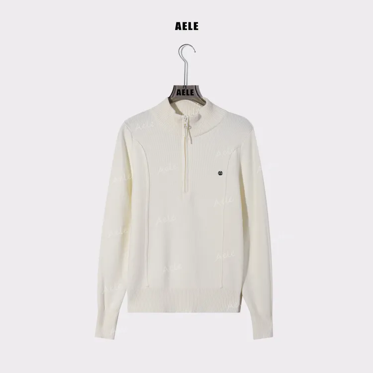 AELE秋冬时尚简约半高领套头半拉链针织衫开衫毛衣 X855 3707 AD