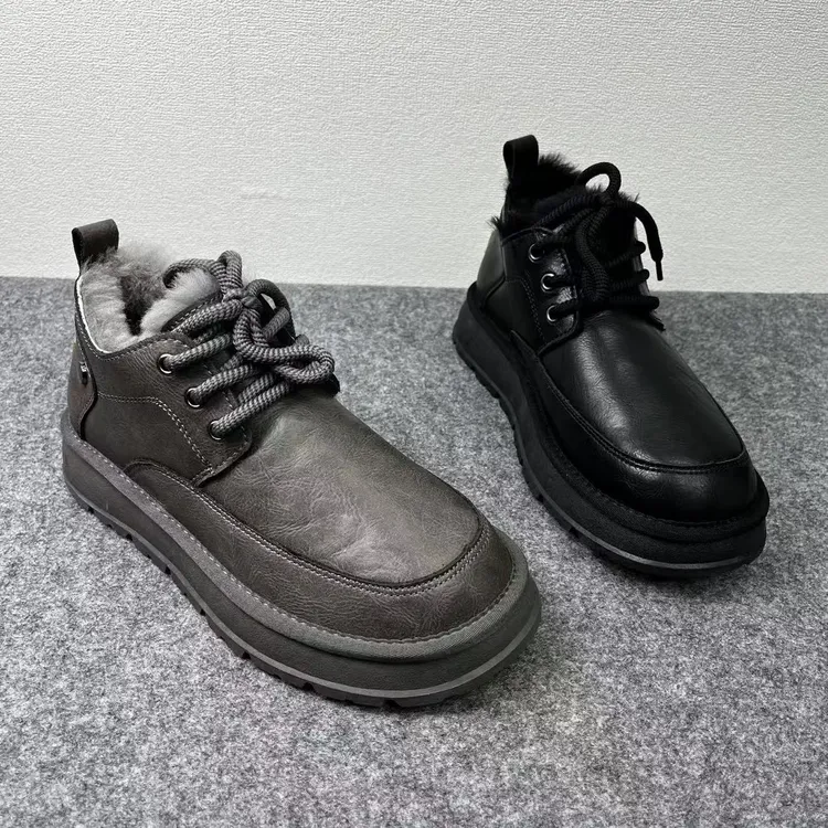 9511时尚爆款休闲真皮加厚男款雪地靴（建议拍大一码的）