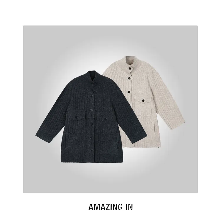 AMAZING IN | 1oo%巴素兰羊毛| 针织开衫女A250908-AI59CSW25065