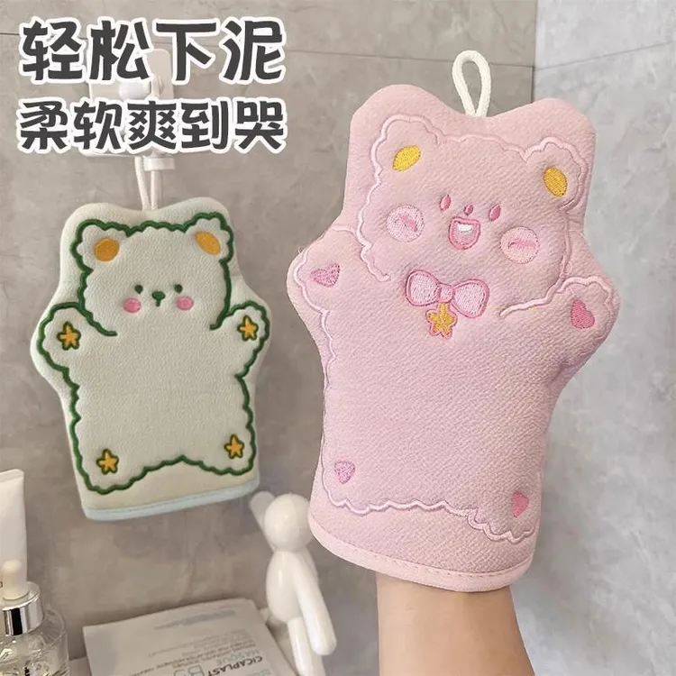 可爱搓澡巾强力搓泥沐浴神器无痛搓背不伤皮肤儿童宝宝洗澡巾手套