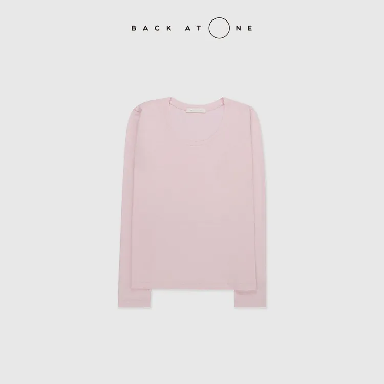 BackAtOne “清爽时分” 简约休闲女士粉色长袖T恤 BFS-1BA403K-K