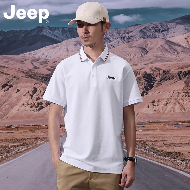 Jeep吉普官方正品短袖t恤男2025夏款桑蚕丝半袖polo衫高级感男装