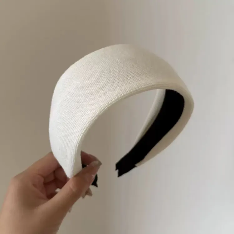 2025新款宽边米白色发箍