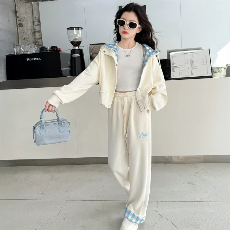 女童春秋套装2025新款洋气大童韩系卫衣外套6-12岁秋装儿童两件套