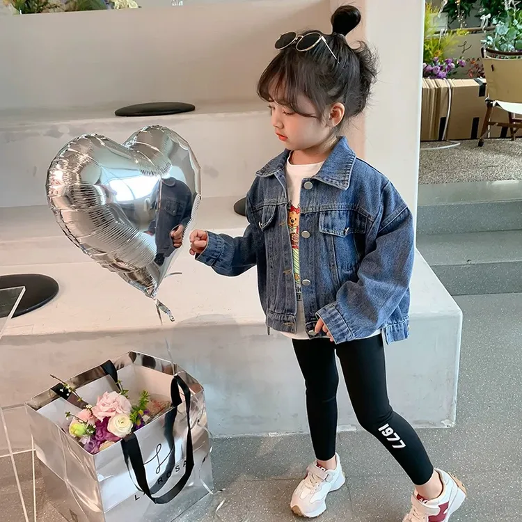 女童牛仔外套春秋款2025新款儿童洋气韩系网红女宝宝春装休闲上衣