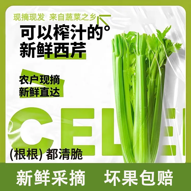 【顺丰/京东】新鲜现砍榨汁西芹露天种植水果西芹沙拉  可生吃商品图