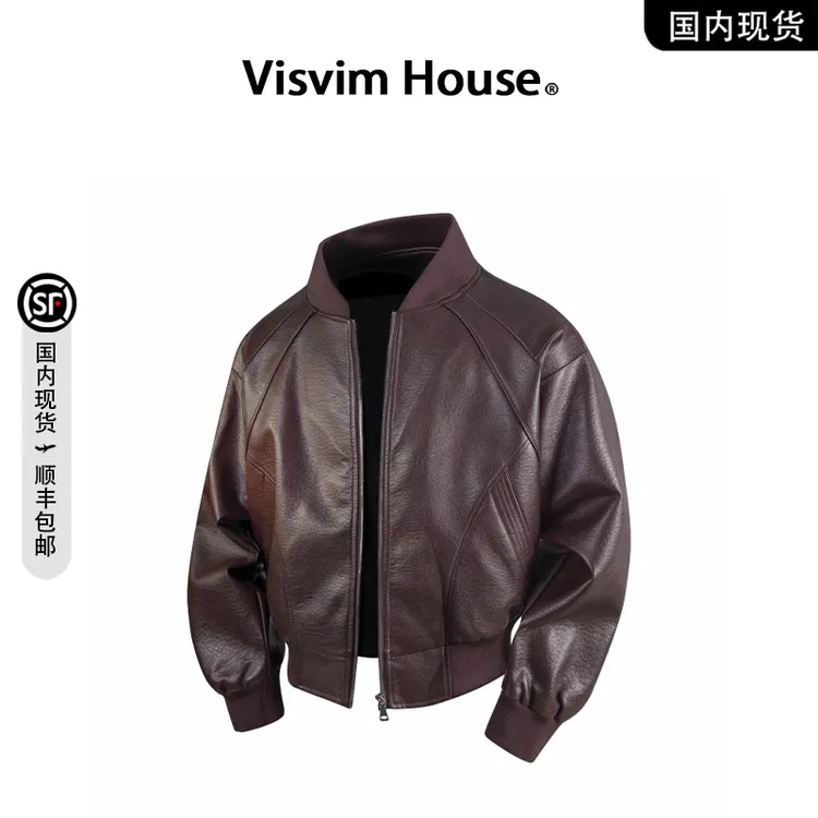 【品牌现货撤柜】VISVIM WINGS秋季新款小众翻领机车皮衣夹克外套男