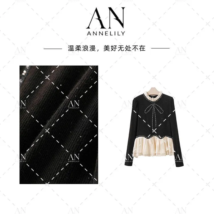 ANNELILY安琪琪【小珂】新款设计感精致轻奢法式百搭衬衫AC2509111