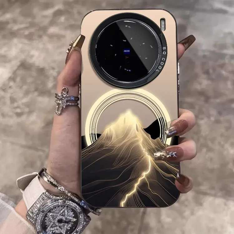 金色山峰适用vivox200pro手机壳新款个性创意高级感防摔男保护套