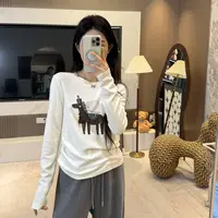 宿慕SUMU新款韩版卡通T恤10-30设计感时尚百搭软糯抽褶打底衫1671