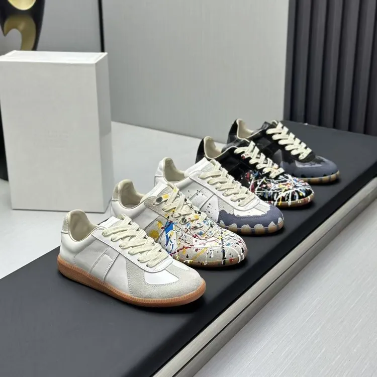 2025新款韩版复古泼墨板鞋软底时尚德训鞋低帮阿甘鞋潮流情侣滑板