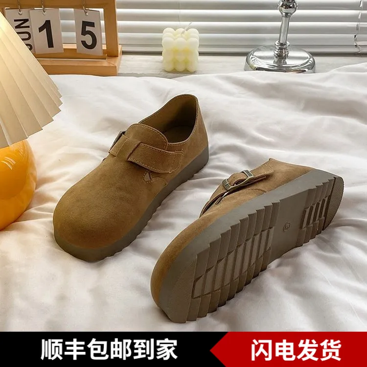 全包勃肯鞋女2025新款秋季孕妇懒人一脚蹬女式轻职风一脚蹬乐福鞋
