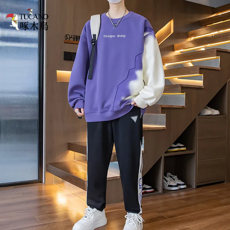 啄木鸟新款春秋季潮流帅气青少年2025卫衣男长袖宽松学生休闲运动