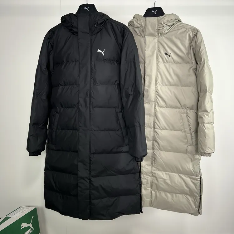 PUMA/彪马男女情侣轻盈保暖运动拉链连帽长款羽绒服外套 687428