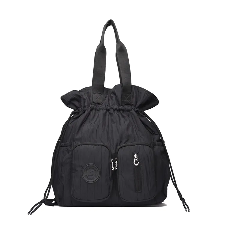 黑色学院风女士百搭多功能三用时尚大容量手提双肩包