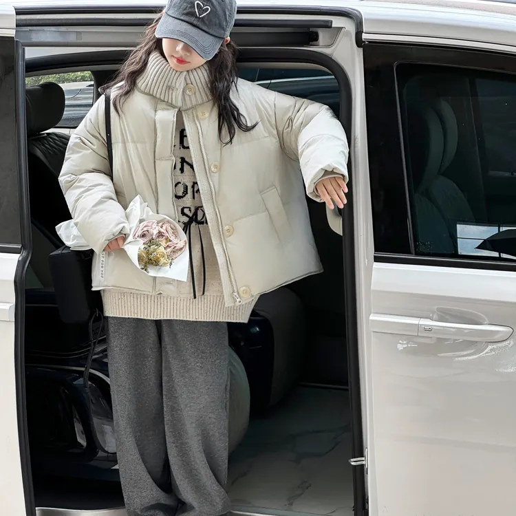 女童短款棉服冬季2025新款儿童冬装洋气韩系加厚夹棉大童棉衣外套