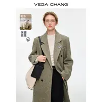 VEGACHANG【暖冬驼韵】高品质羊毛大衣女款2025新款秋领风衣0184LW