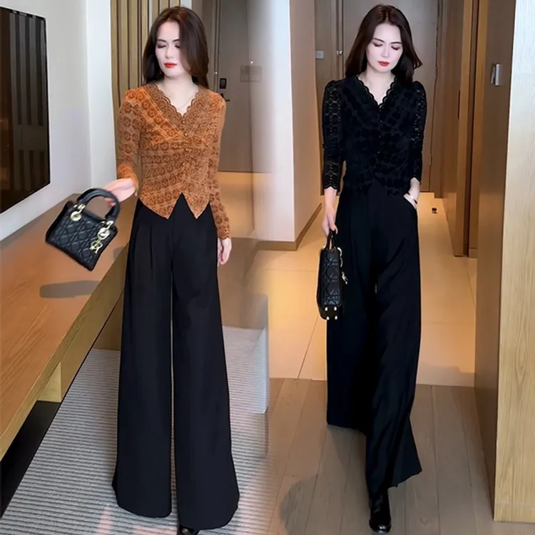 春秋冬显瘦T恤小众设计感V领蕾丝时尚减龄打底上衣长袖气质洋气