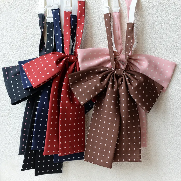 大大长柄下垂领结女波点气质学院风领花可爱jk配饰学生制服领带潮