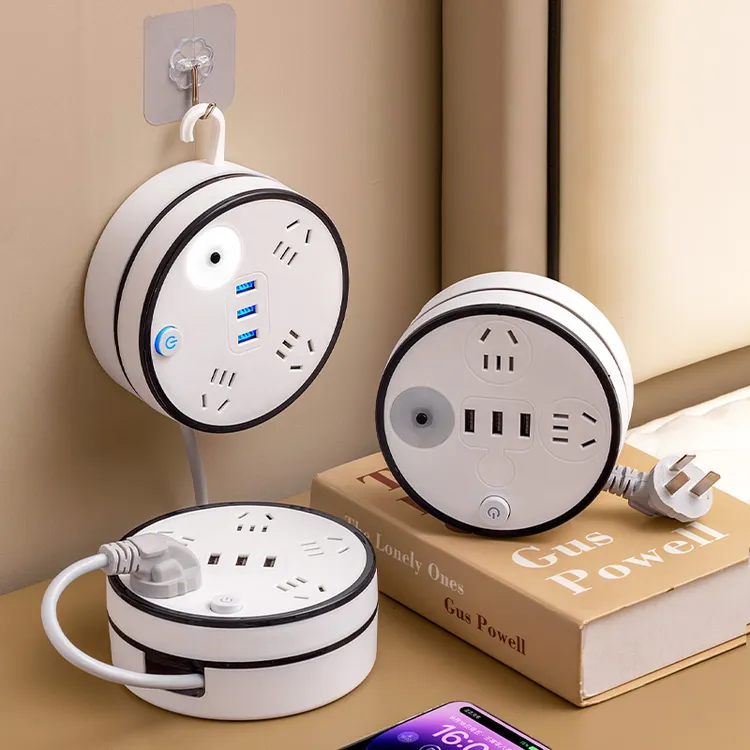 公正午收纳插座多功能伸缩排插宿舍插线板USB插排家用插拖线板