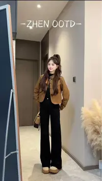 美拉德2025早秋新款潮牌美式复古气质皮面外套女简约高腰短款2300