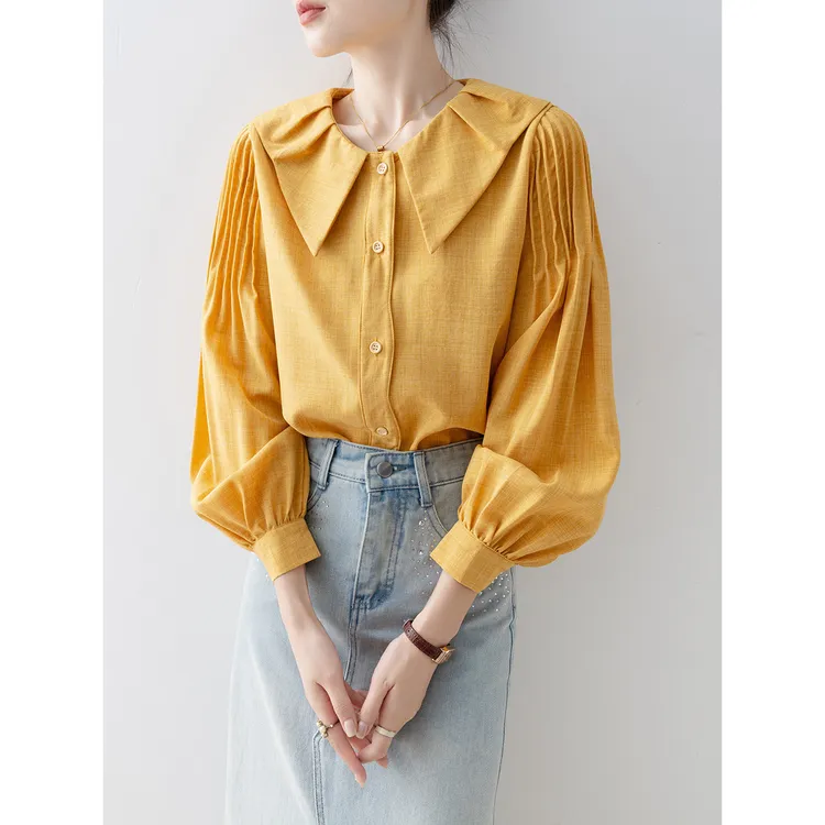 2025独特超好看衬衫女士早秋新款上衣洋气独特超好看小衫长袖衬衣
