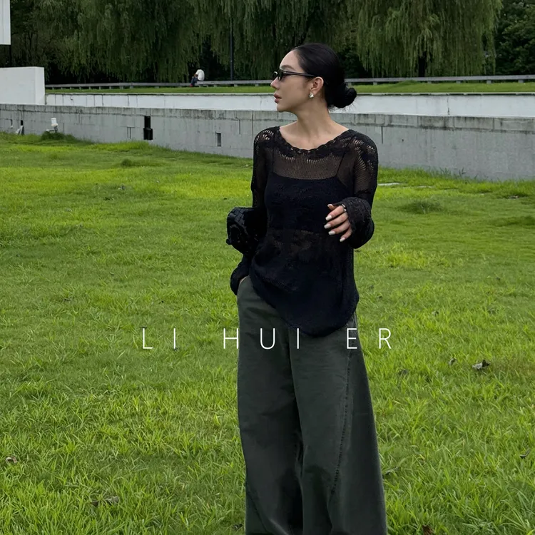 LiHuiEr李慧儿【不周】2025秋季休闲百搭设计舒适针织衫LL025276