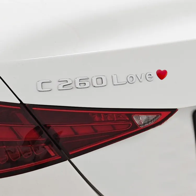 奔驰C260L GLC E300L OVE爱心创意LUCKY改装车尾标贴纸幸运四叶草