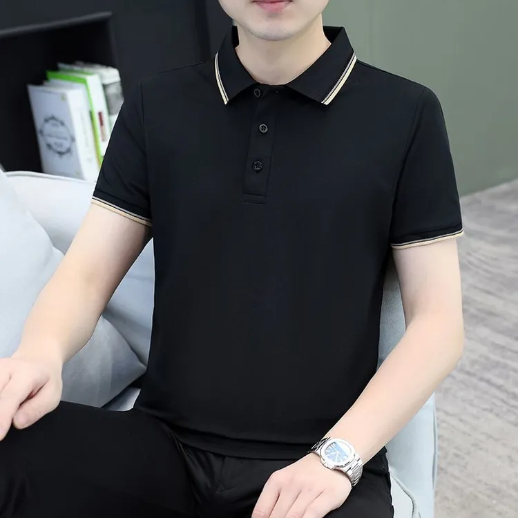 夏季男士短袖T恤潮流休闲polo翻领打底时尚新款休闲撞色半袖上衣