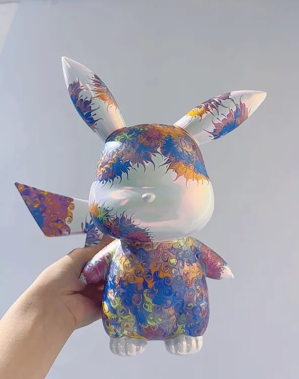 成品重工钩花树脂流体摆件