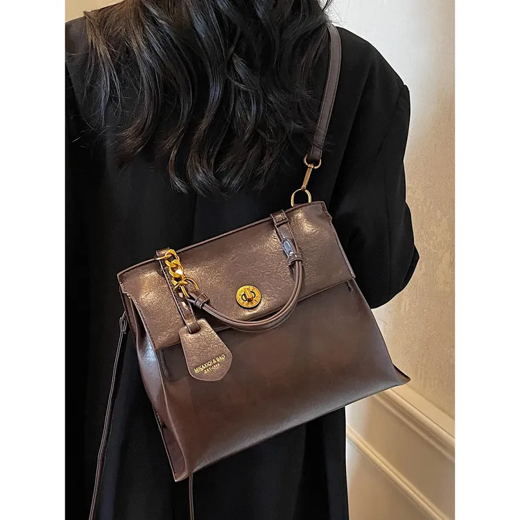 复古双肩包女大容量休闲百搭学生上课书包韩版街头高级感旅游背包