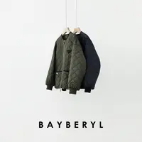 BAYBERYL老贝三角标菱格尼龙圆领休闲拼色25秋外套MF5G0128-9/17