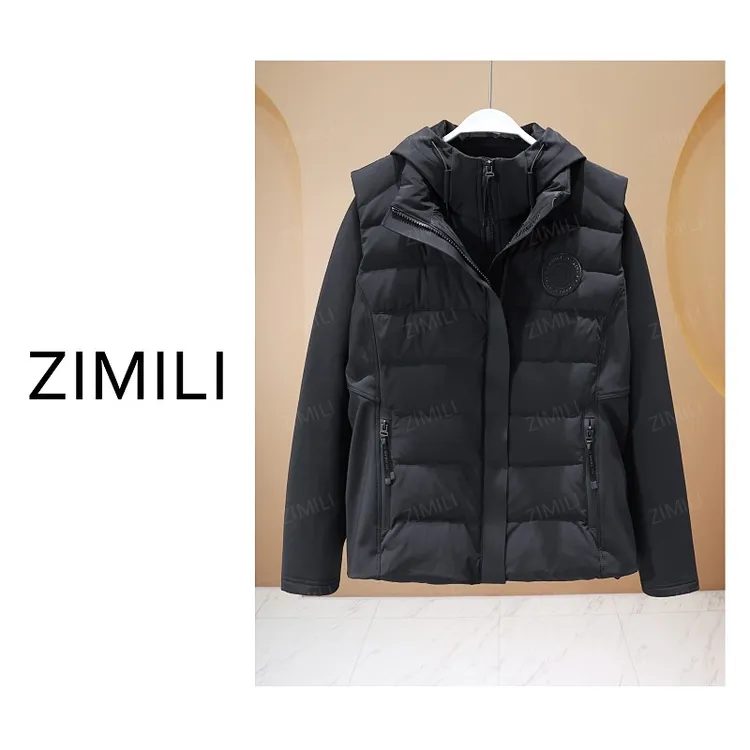 【亮哥女装】2025冬季新品黑色两件套轻户外加厚连帽羽绒服86355-1