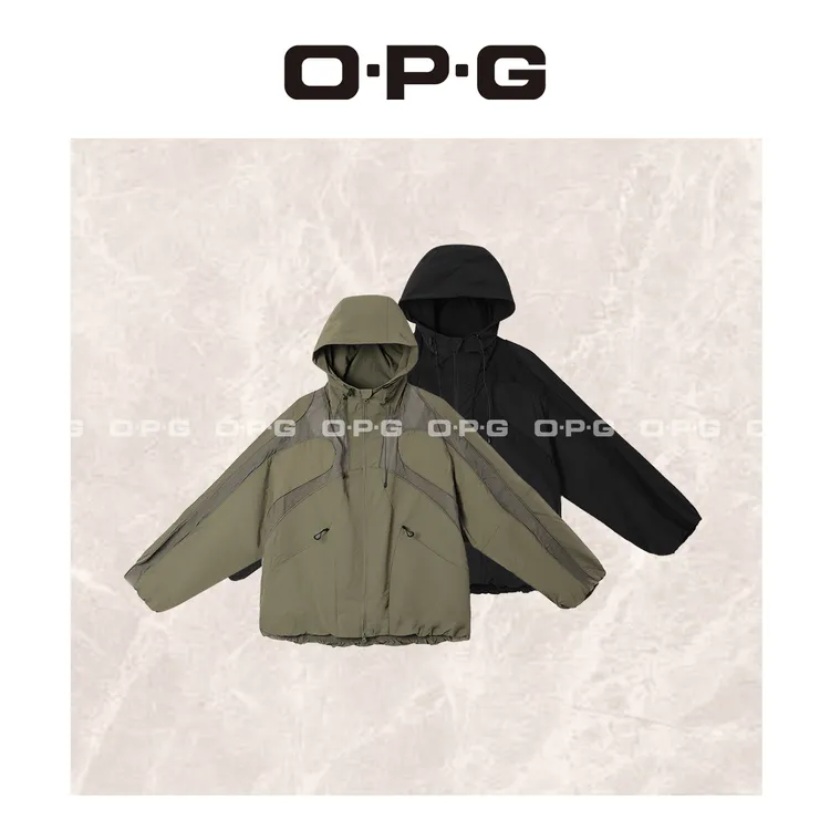 遥发服装【透气网孔拼色连帽外套】春季新款运动风休闲夹克5226